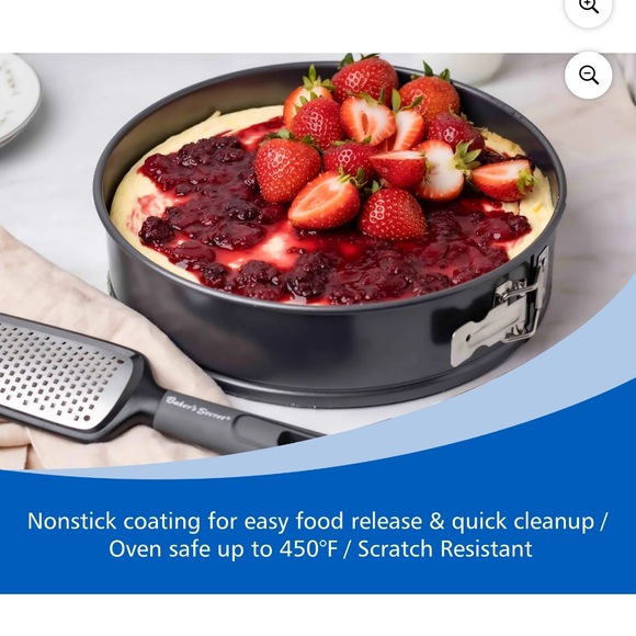 Set of 3 Non-Stick Carbon Steel Springform Cake Pans 8” 9” 10” - Picture 5 of 11